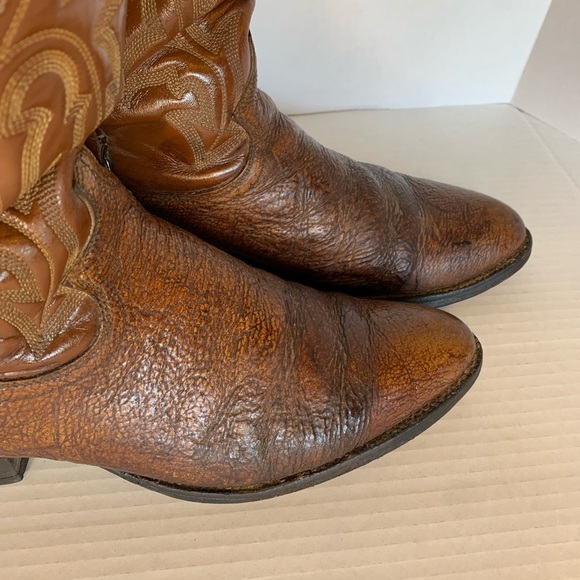 Vintage Justin Brown Leather Western Cowboy Boots Size 8D Rodeo - Picture 9 of 16